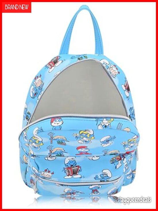 Officially Licensed Smurfs Mini Backpack PU Leather Adjustable Straps Cute main image 4